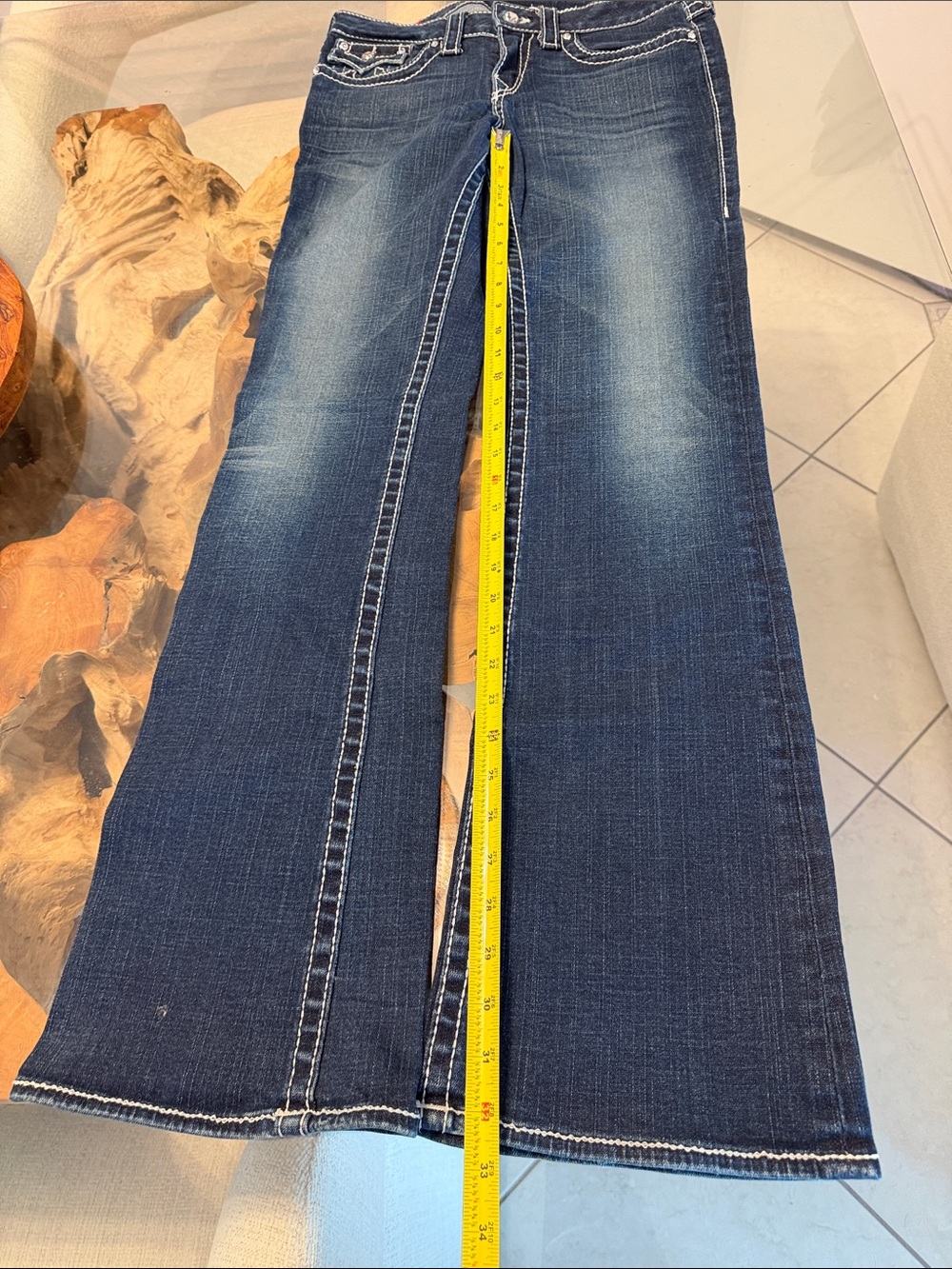 True Religion Women's Dark Blue Flare Jeans